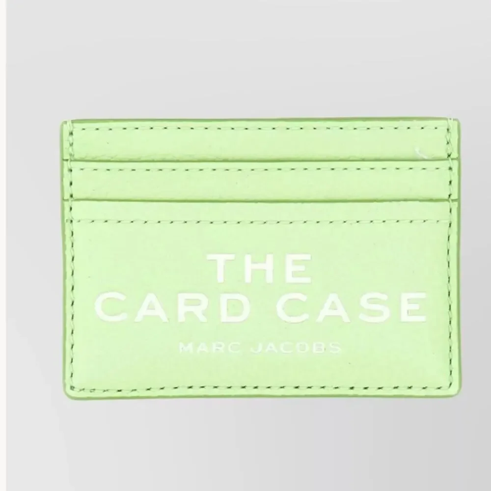 Marc Jacobs The Card Case in Mint Green Pebble Leather